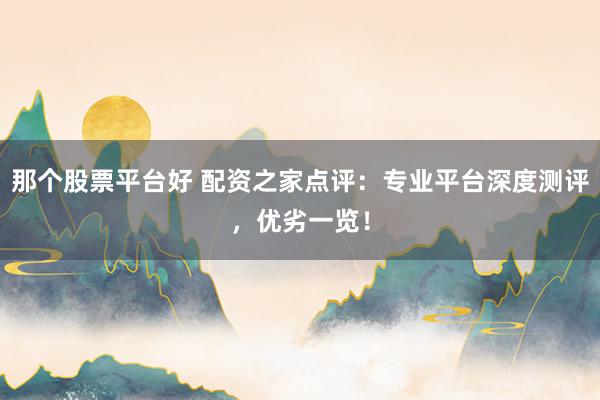 那个股票平台好 配资之家点评：专业平台深度测评，优劣一览！