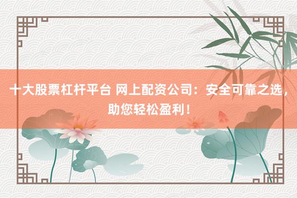 十大股票杠杆平台 网上配资公司：安全可靠之选，助您轻松盈利！