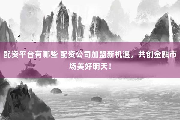 配资平台有哪些 配资公司加盟新机遇，共创金融市场美好明天！