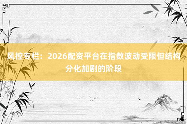 风控专栏：2026配资平台在指数波动受限但结构分化加剧的阶段