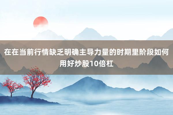 在在当前行情缺乏明确主导力量的时期里阶段如何用好炒股10倍杠