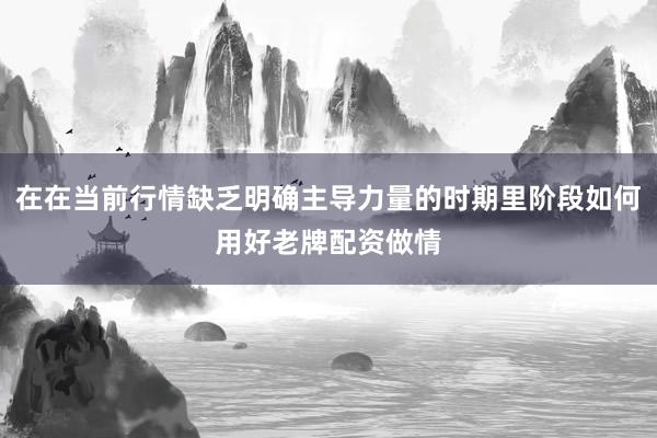 在在当前行情缺乏明确主导力量的时期里阶段如何用好老牌配资做情