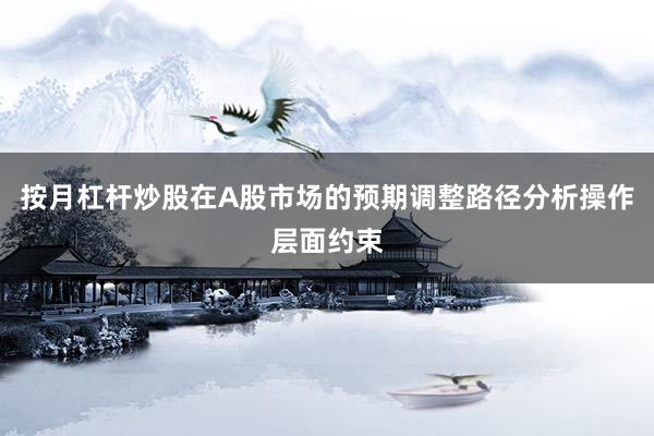 按月杠杆炒股在A股市场的预期调整路径分析操作层面约束