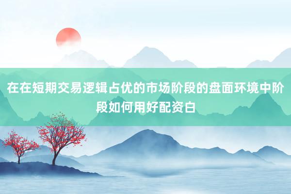 在在短期交易逻辑占优的市场阶段的盘面环境中阶段如何用好配资白